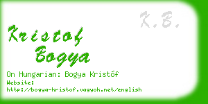 kristof bogya business card